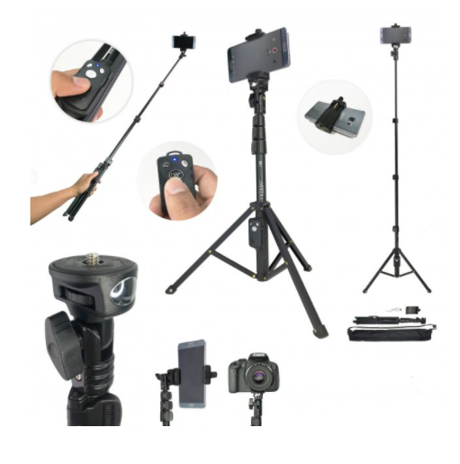 Телескопічний штатив монопод Yunteng VCT-1388 Селфи палиця для камери телефону (Чорний) Київ - фото 8