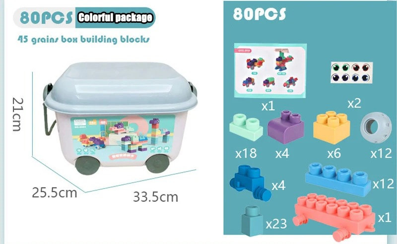 М'який силіконовий конструктор для дітей Soft rubber building blocks 80 шт Кам'янець-Подільський - фото 5