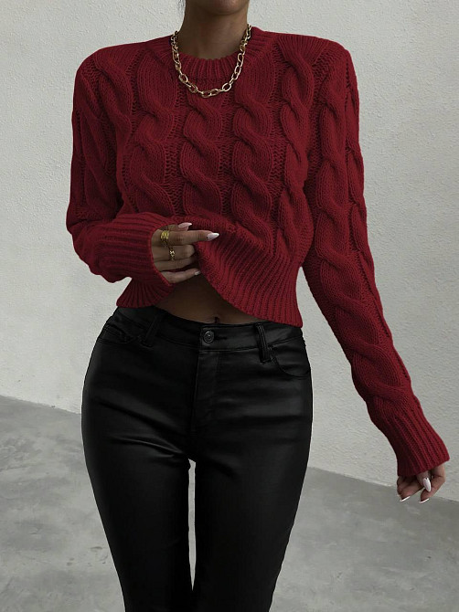 Женский базовый повседневный свитер акрил/шерсть Бордо Одесса - изображение 2