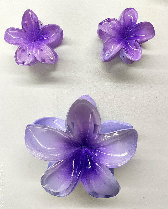 Комплект заколок квітка 3 шт. (фіолетові) Смела - изображение 1