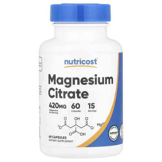 Магний Nutricost Magnesium Citrate, 60 Capsules (105 mg per Capsule) Луцк