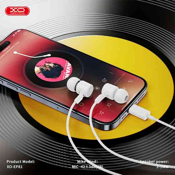 Навушники дротові XO EP81 Sunflower In-Ear Type-C білі Львів