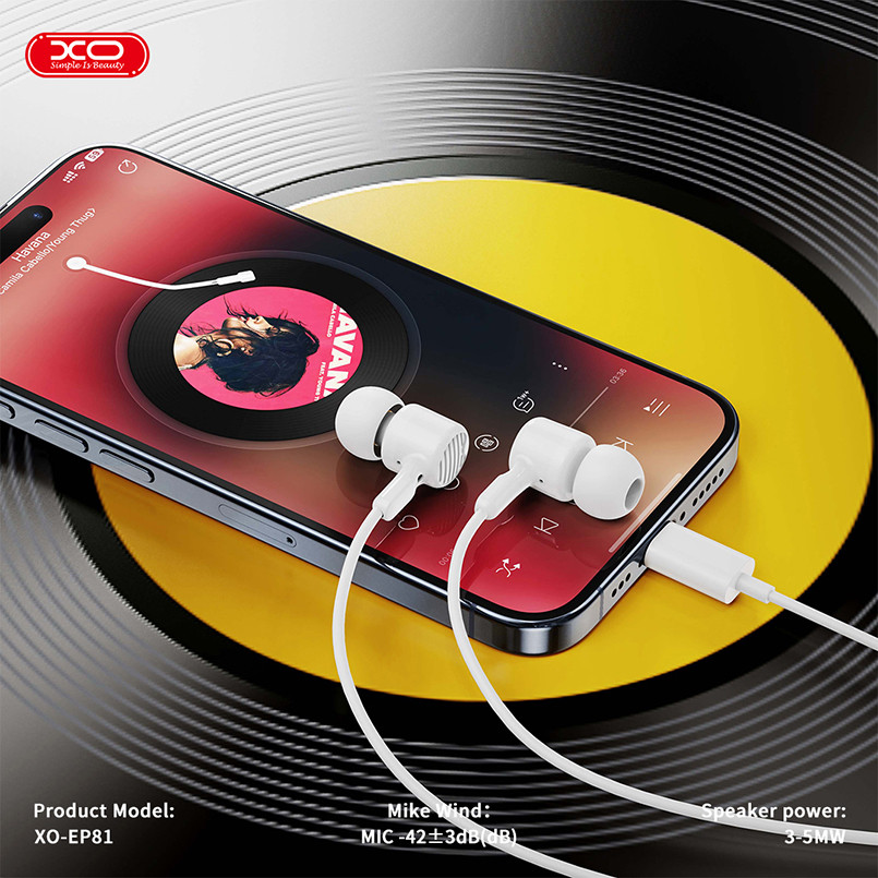 Навушники дротові XO EP81 Sunflower In-Ear Type-C білі Львів - фото 4