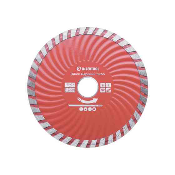 Диск відрізний алмазний Turbo, 125 мм, 22-24%, 12200 об/хв INTERTOOL CT-2007 Київ