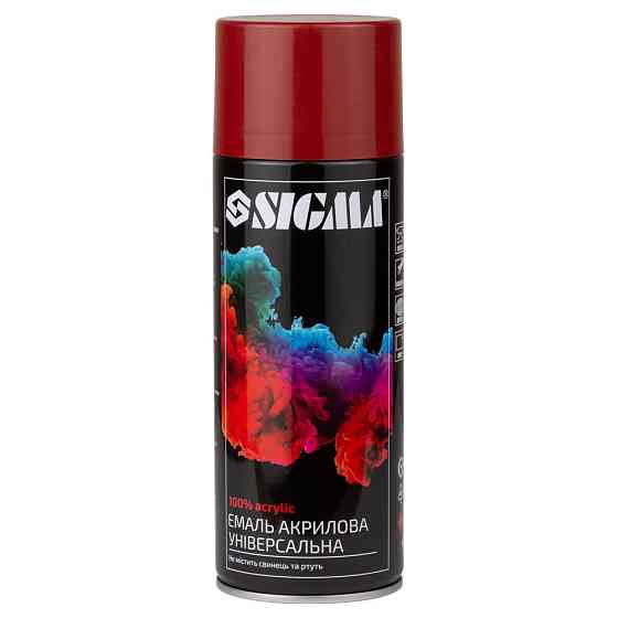Эмаль аэрозольная акриловая 400мл RAL 3001 сигнальный красный глянец SIGMA (2736931) Киев