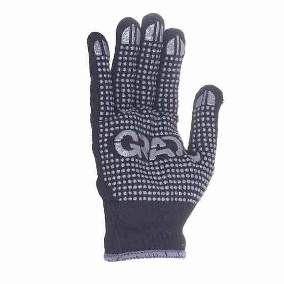 Трикотажные перчатки с ПВХ точкой р10 Лайт (черные) КРАТНО 12 парам GRAD (9442755) Ровно