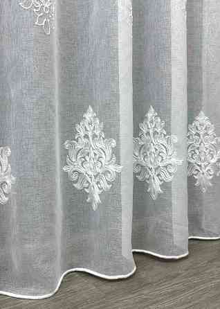 Тюль батист с вышивкой, высотой 2,8м цвет белый 1677т Киев