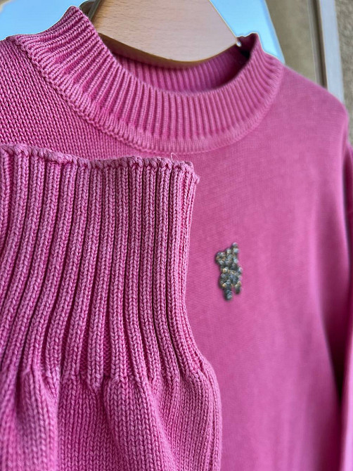 Светр жіночий A-N 870 варений ведмедик камінчики середня довжина оверсайз 44-48, рожевий, 44-48 Київ - фото 5