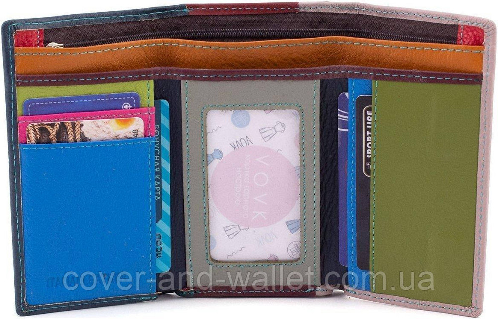 Пудровий жіночий шкіряний гаманець на магнітах середнього розміру ST 021 Київ - фото 5