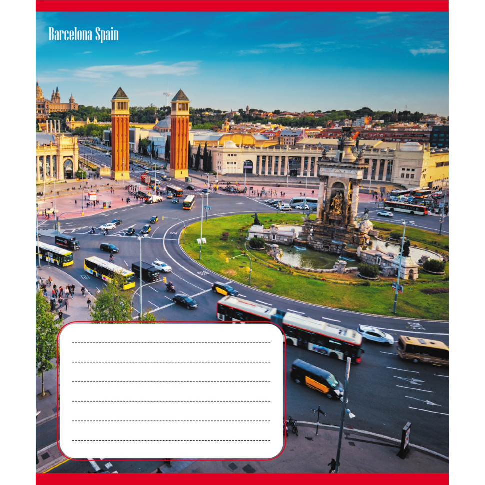 Зошит учнівський "Панорама міста" 012-510201C-1 в косу лінію, 12 аркушів Вінниця - фото 1