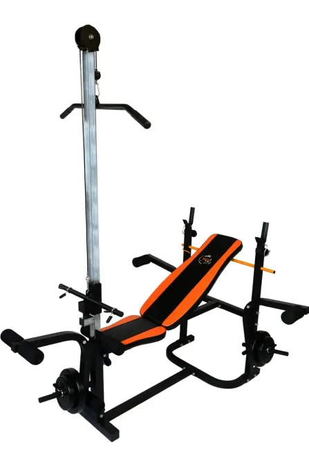 Лавка для жиму з тренажерами + 4 грифа + блінами 130 кг Гантелі, гирі, штанги та диски комплект Київ - фото 8