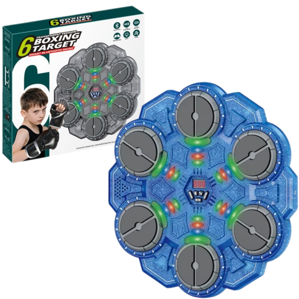 Тренажер для боксу на 6 цілей з рукавичками, дитяча мішень, акумуляторний, музичний, з Bluetooth, колір: прозоро-синій Кам'янець-Подільський - фото 5