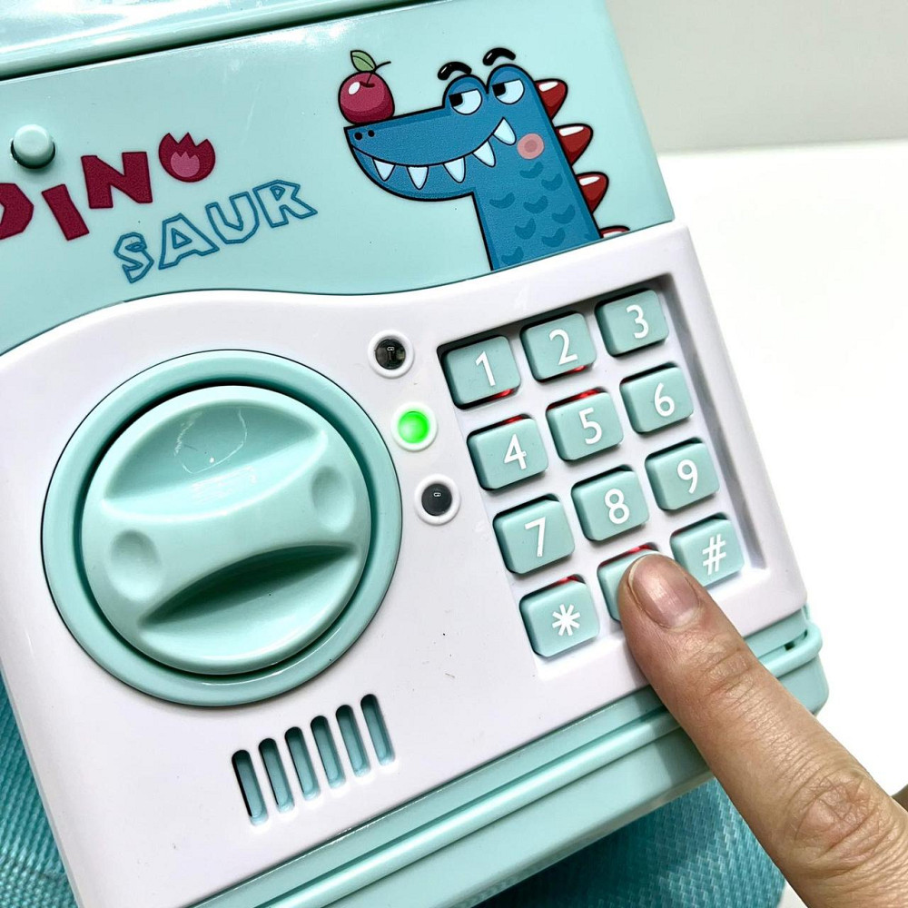 Сейф-скарбничка з кодовим замком та купюроприймачем для паперових грошей та монет Блакитний (MK 4776) Чернігів - фото 5