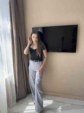 Жіночі базові стильні штани палаццо Сірий, 44 Одеса