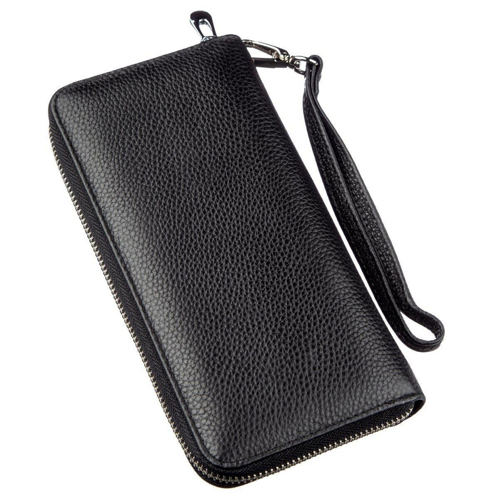 Жіночий шкіряний гаманець-клатч чорний (ST Leather) Київ - фото 14