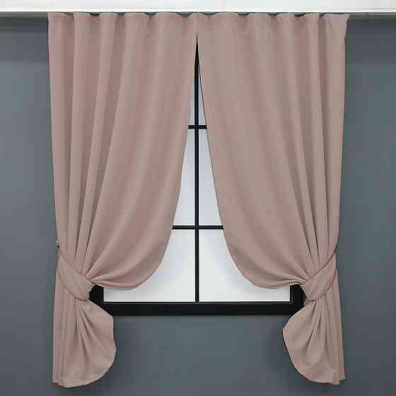 Комплект коротких штор VR-Textil Блекаут Midnight № 1226ш Світло-пудровий 140х170 см 2 шт (35-0219) Київ