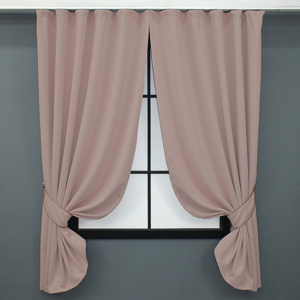 Комплект коротких штор VR-Textil Блэкаут Midnight № 1226ш Светло-пудровый 140х170 см 2 шт (35-0219) Киев - изображение 1