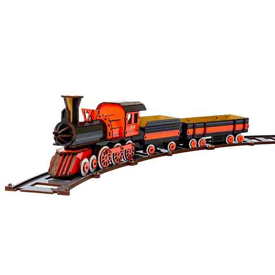 Дерев'яний 3D конструктор "Потяг" Puz-00924, 231 деталь Вінниця