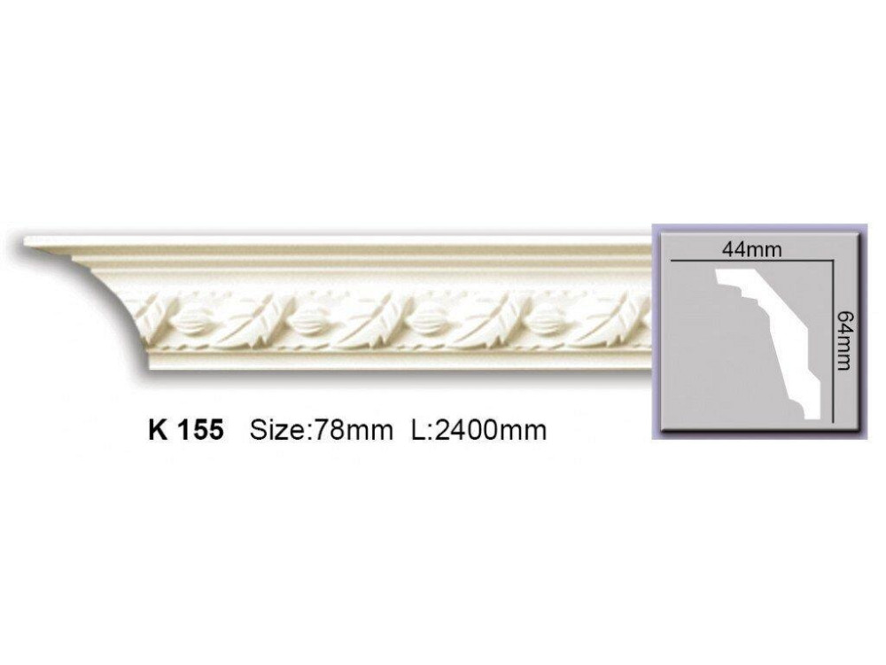 Карниз с орнаментом полиуретановый Harmony K 155 Днепр - изображение 1