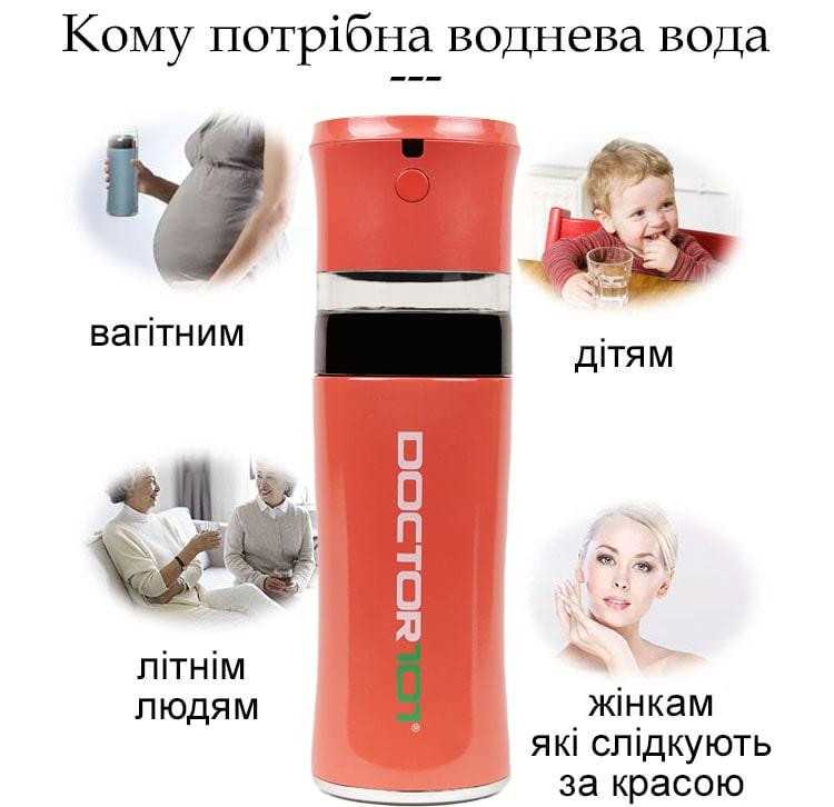 Элегантный водородный генератор Doctor-101 Aura для женщин. Компактная, цвет яркий насыщенно-розовый (красный) Днепр - изображение 2