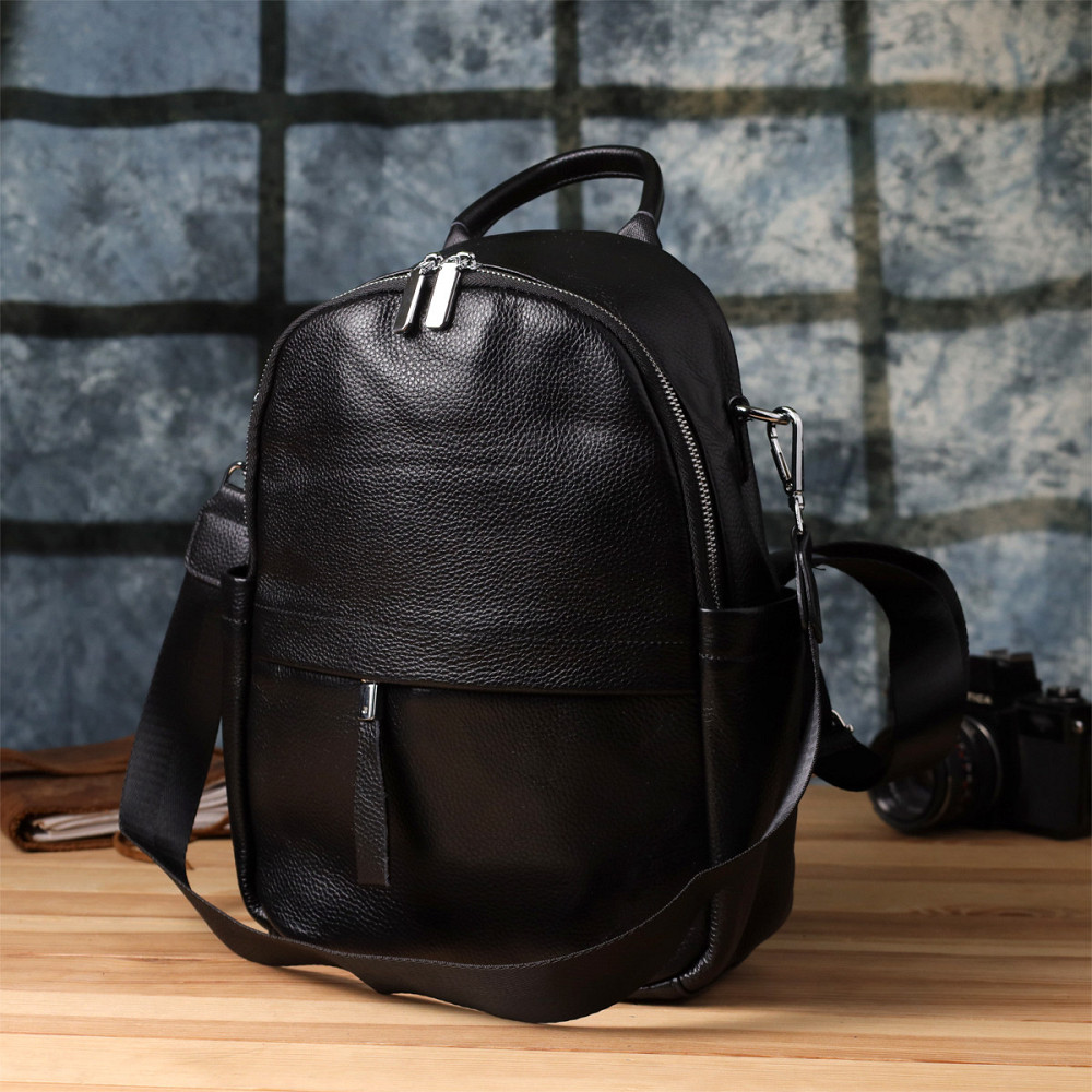 Жіночий рюкзак з натуральної шкіри Vintage 23060 Чорний Київ - фото 9