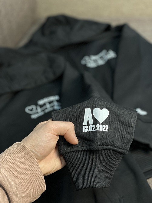 Парні худі - "Щастя коли ти поруч" з ініцаілами та річницею Чернівці - фото 3