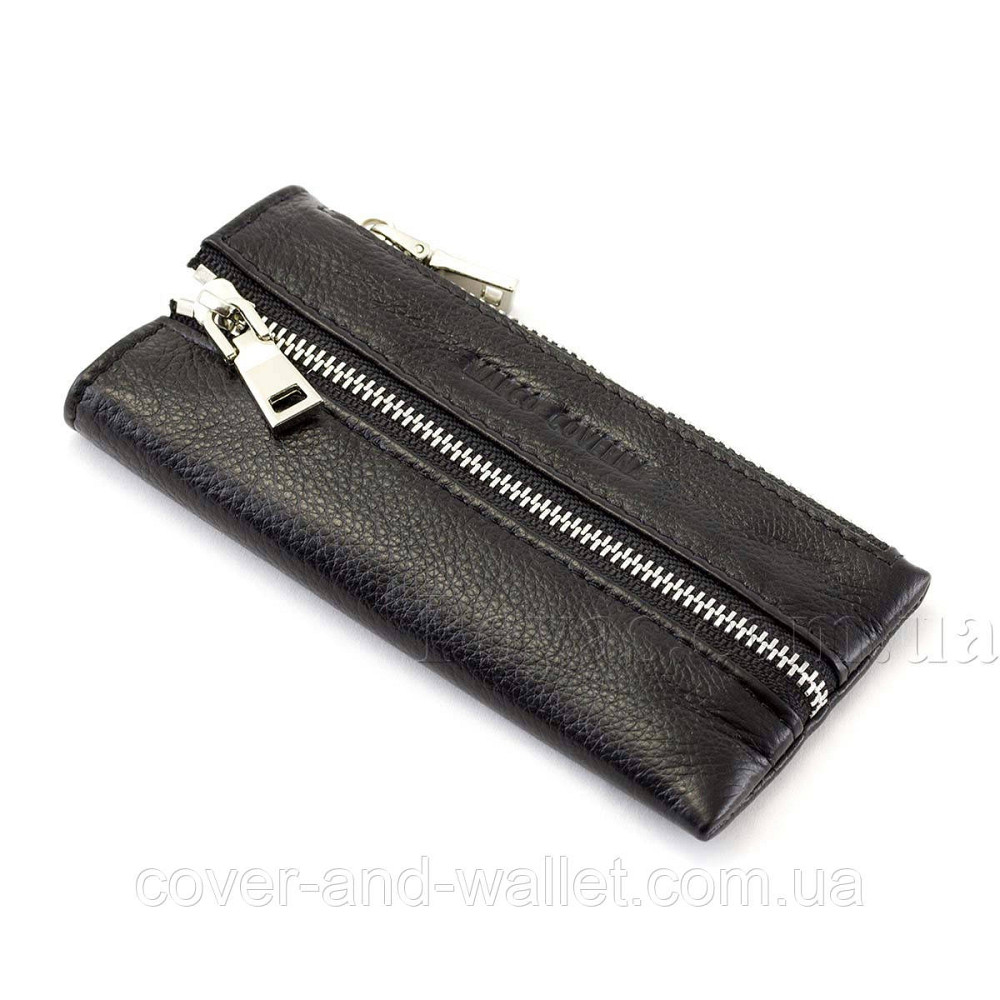 Черная кожаная ключница на молнии с карабинами Marco Coverna (mc 017-1) Киев - изображение 6