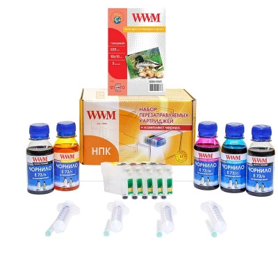 Комплект перезаправляемых картриджей WWM Epson C110/Office T30/TX510FN (RC.T073H) Винница - изображение 1