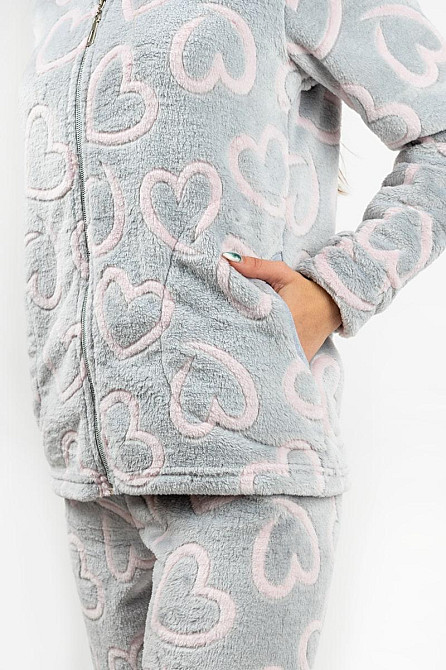 Домашний теплый костюм (пижама) женский серый 