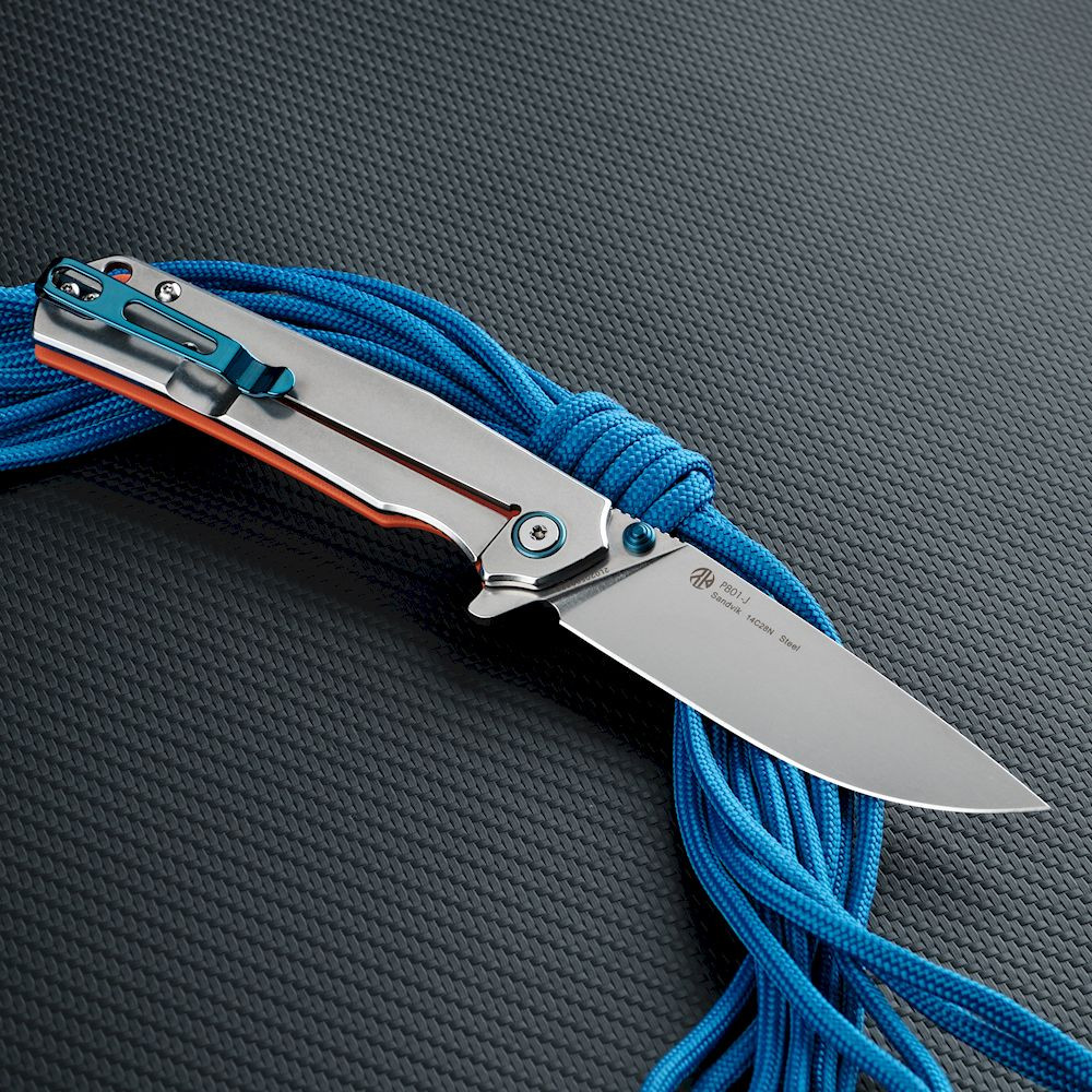 Ніж складаний туристичний Ruike P801-J, (8.6 см) 14C28N /  G10 помаранчевий Київ - фото 16