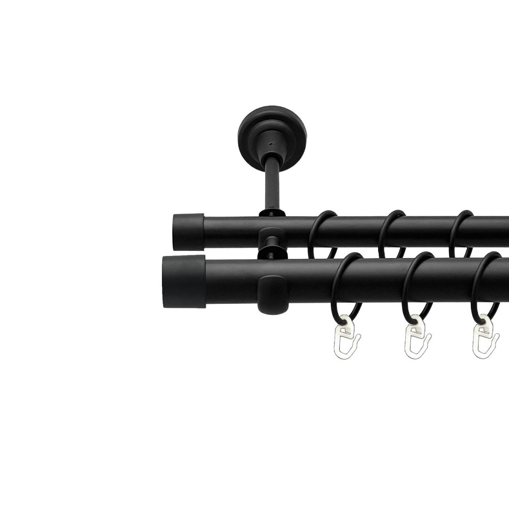 Карниз Orvit Заглушка металевий дворядний відкритий гладка труба кільце металеве Чорний Оксамит 25\19 мм 240 см (00-00024558) Львів - фото 1