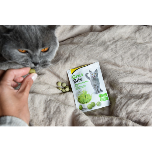 Вітамінізовані таблетки GimCat Gras Bits для котів усіх порід трав яні кульки 425г пауч Київ - фото 5