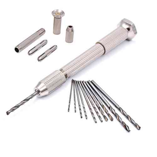 Дрель ручная механическая мини, 2 двусторонние цанги, 10 сверл Винница