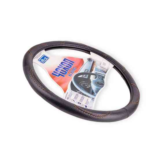 Чохол l шкірозамінник (39 - 41 см) чорний коричнева нитка керма Мукачево