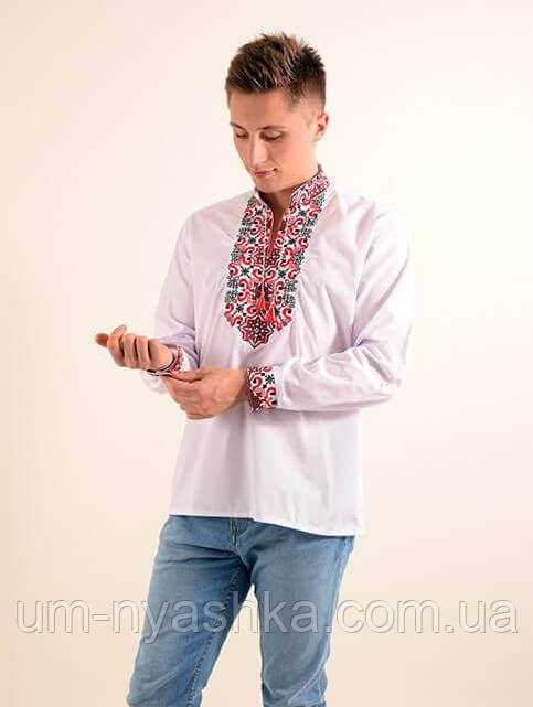 Чоловіча сорочка вишиванка біла Полковник Кривий Ріг - фото 3
