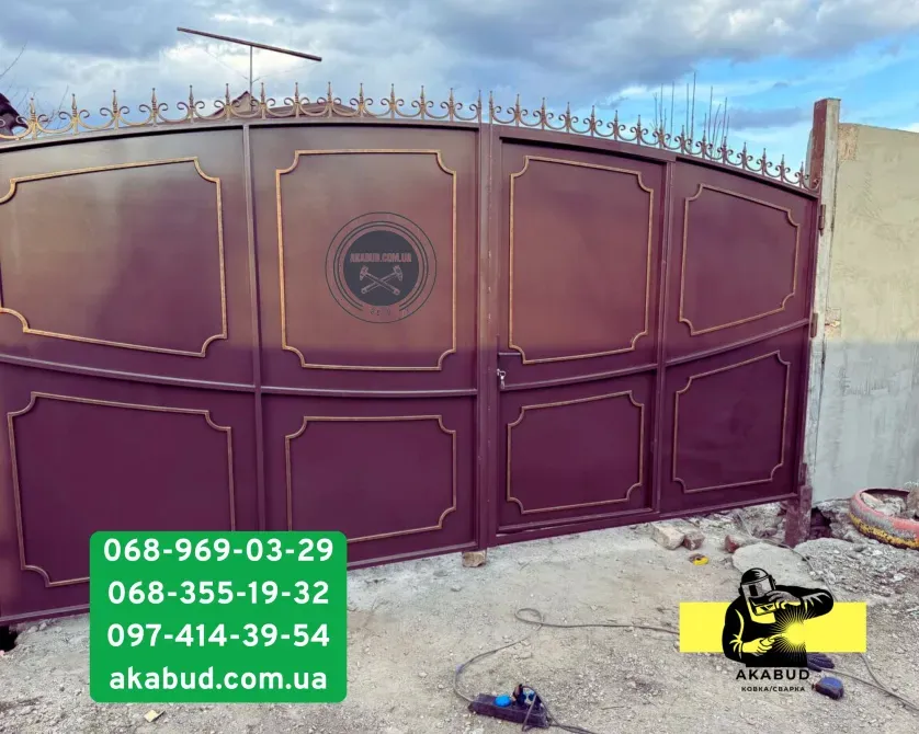 Паркани з профлиста, навіси, ворота відкатні та розпашні Кривий Ріг - фото 2