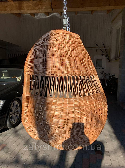 Плетеное кресло-кокон из лозы подвесное  на цепочке Киев - изображение 2