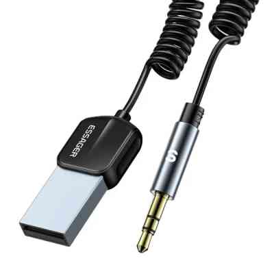 FM модулятор Essager Lingfeng Bluetooth 5.0 Aux Adapter Car Wireless Receiver USB (EBT-LF01-P) Вінниця