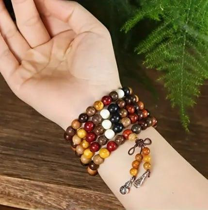 Браслет Малая из 108 деревянных бусин – сандаловое дерево 8 мм, четки для медитации Киев - изображение 2