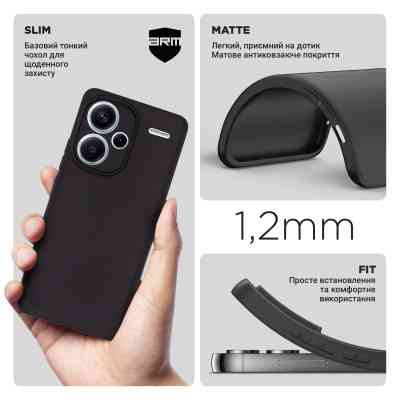 Чехол для мобильного телефона Armorstandart Matte Slim Fit Xiaomi Redmi Note 13 Pro+ 5G Camera cover Black (ARM71860) Винница
