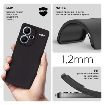 Чехол для мобильного телефона Armorstandart Matte Slim Fit Xiaomi Redmi Note 13 Pro+ 5G Camera cover Black (ARM71860) Винница - изображение 3