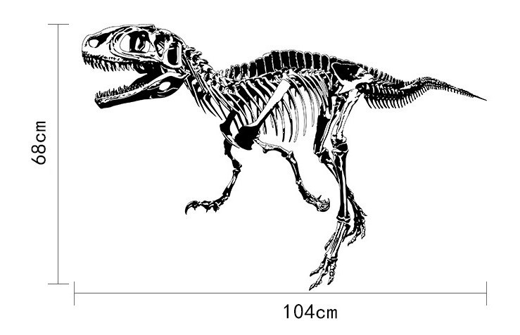 Наклейка на вінілову стіну Скелет динозавра Київ - фото 6