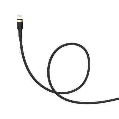 Дата кабель USB 2.0 AM to Lightning 1.0m spiral black ColorWay (CW-CBUL051-BK) Винница
