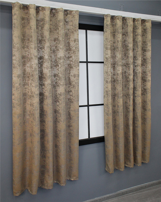Комплект коротких штор VR-Textil Жакард Sultan YL № 1207ш Капучино 130х160 см 2 шт (39-157) Київ - фото 3