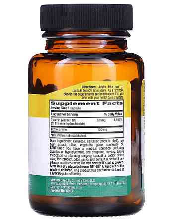 Бенфотіамін з тіаміном, Benfotiamine, Country Life, 150 мг, 60 капсул Київ