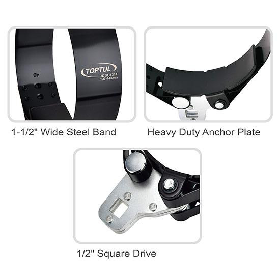 Знімач оливного фільтра 96-115 мм Heavy Duty TOPTUL JDDU1012 Одеса - фото 2