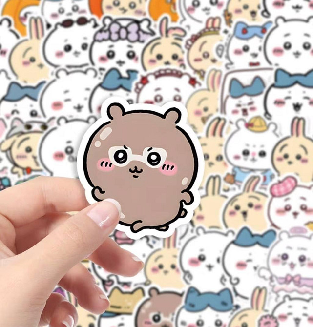 Наклейки kawaii тварини набір 50 шт милі стікери ведмедик зайчик для телефону ноутбука Київ - фото 2