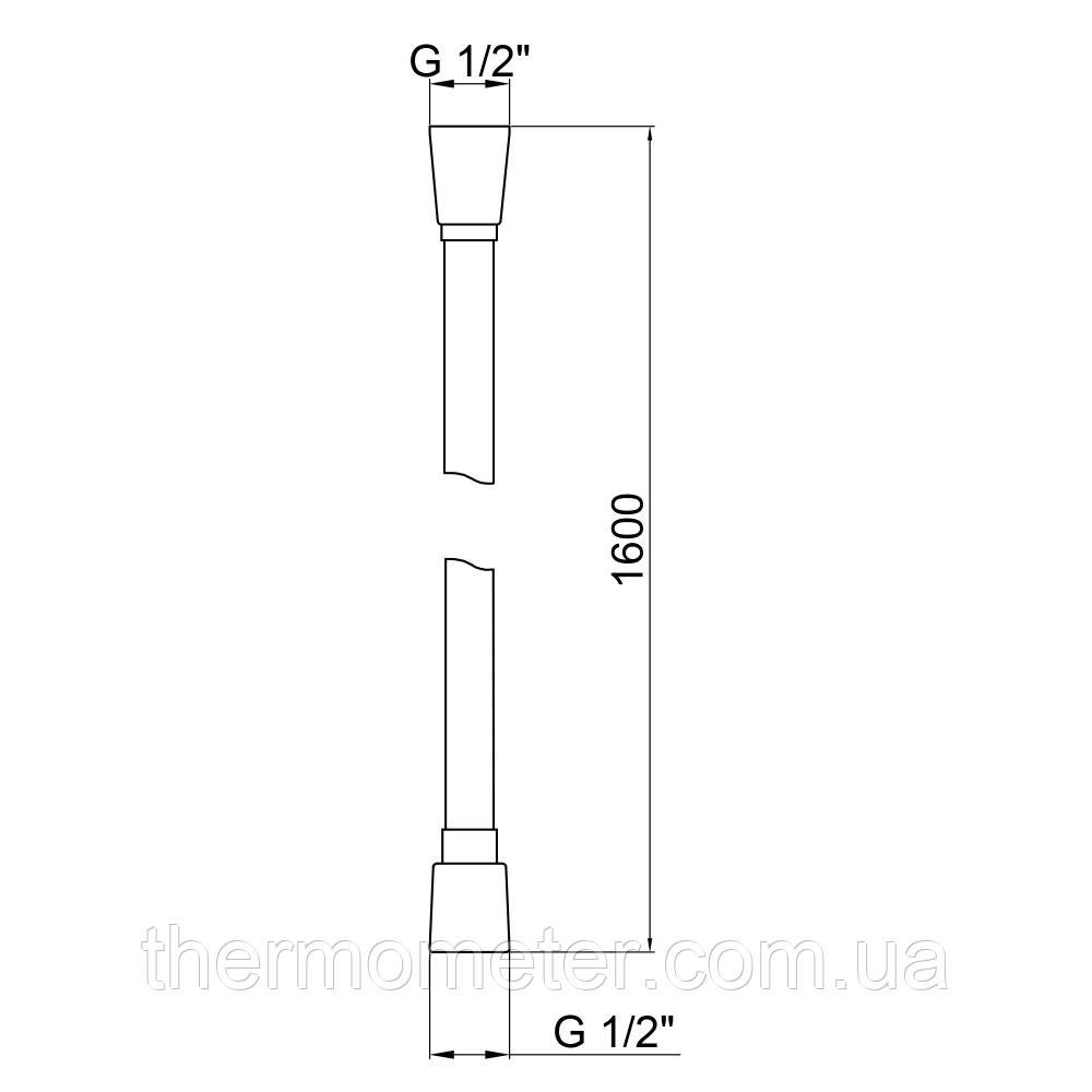 Шланг для ручного душа Qtap Hadice 1600 мм QTHADPVC160G Graphite Київ - фото 6