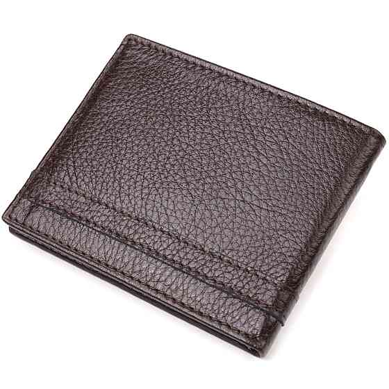 Надійний затиск із натуральної зернистої шкіри CANPELLINI 21517 Коричневий Київ