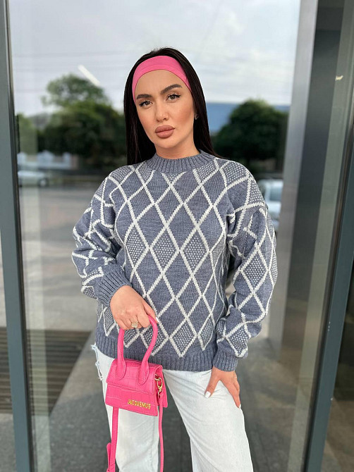 Женский модный вязаный свитер с орнаментом. 42-56р Киев - изображение 9